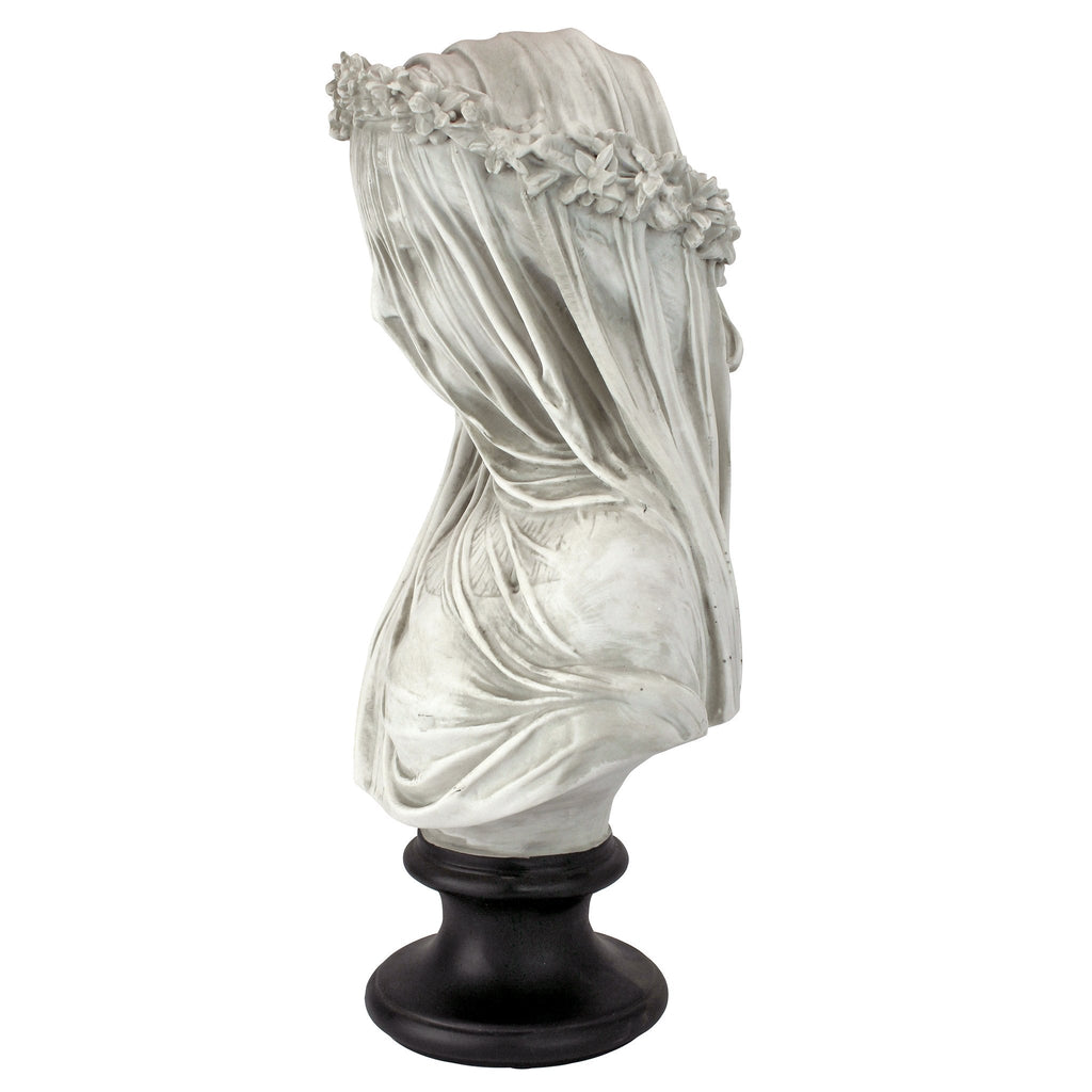 Design Toscano Veiled Maiden Sculptural Bust - White Resin Figurine