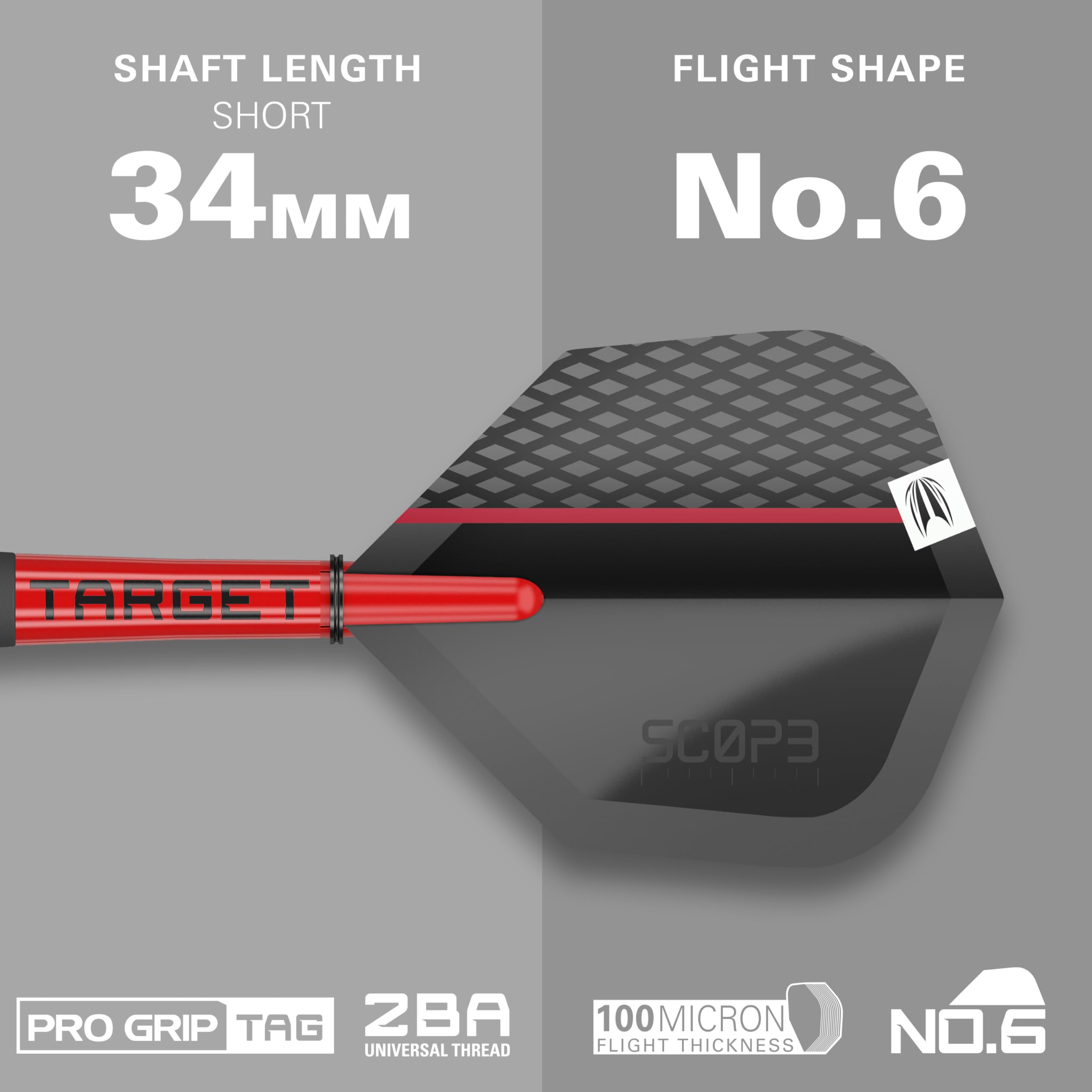 Target Darts Scope 01 Steel Tip Swiss Point - 90% Tungsten Dart Set, 24g