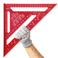 Senbaler 12 Inch Aluminum Speed Square – Woodworking Triangle Ruler (Red)