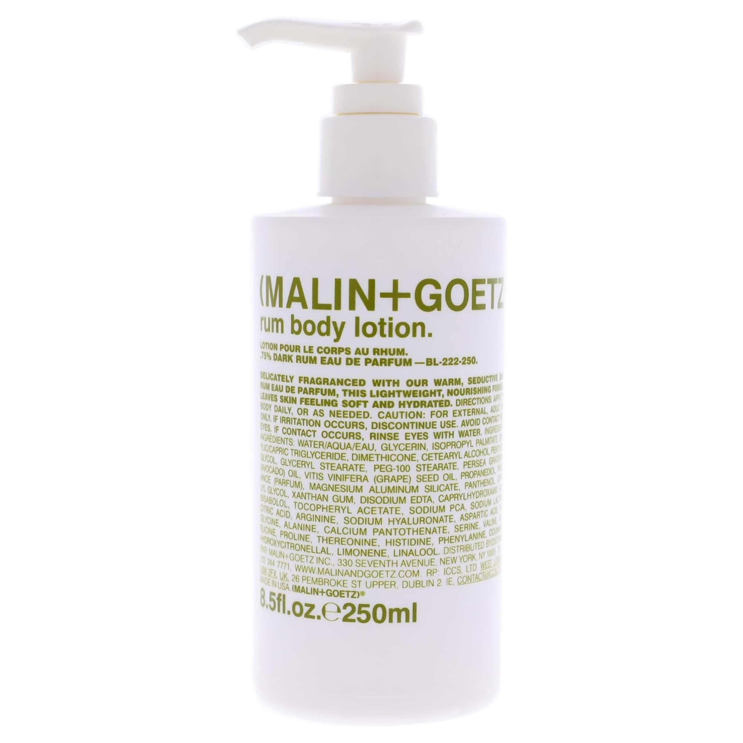 MALIN + GOETZ Rum Body Lotion – Hydrating Vitamin B5 Moisturizer (250ml)