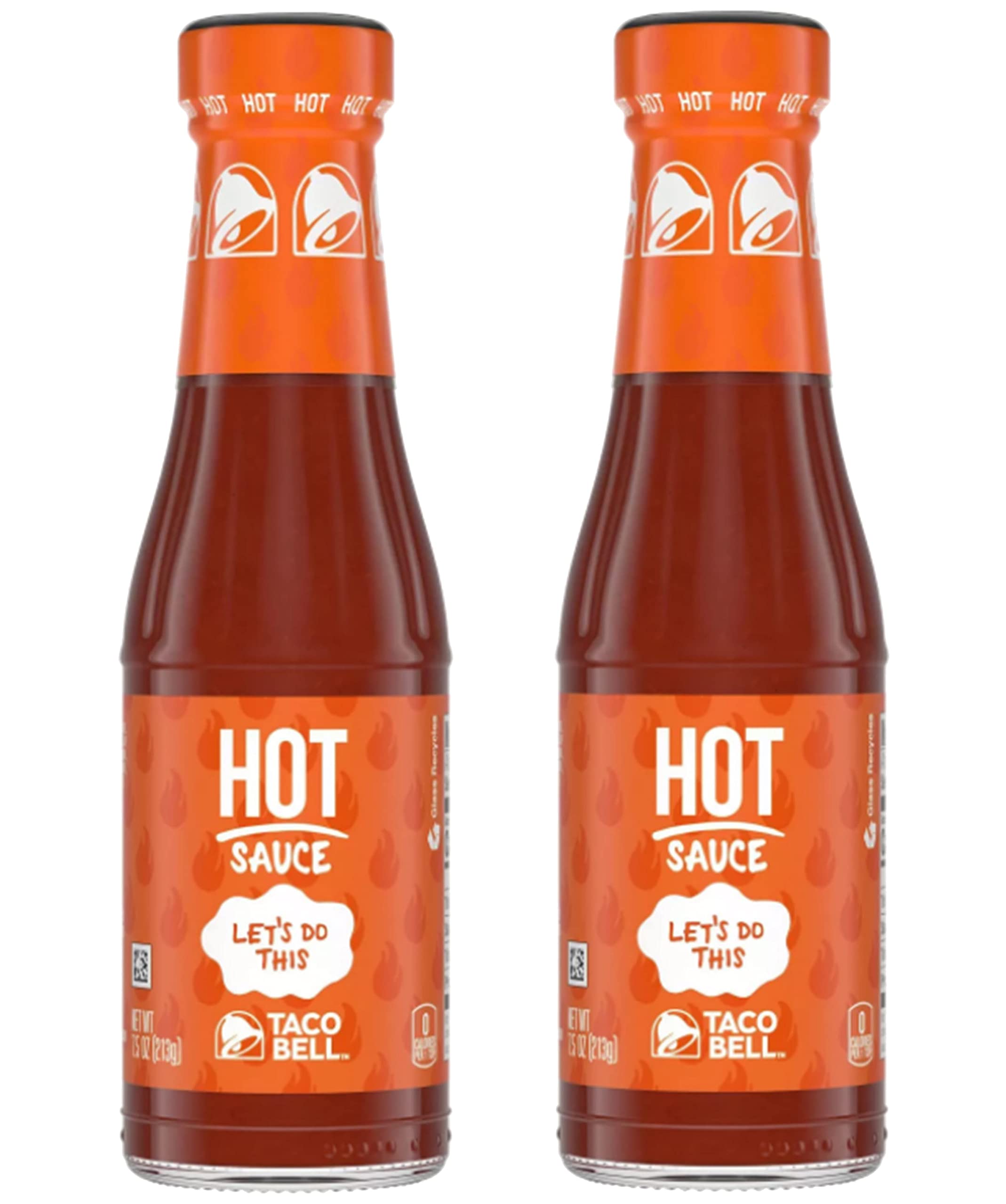 Taco Bell Hot Sauce – 7.5 oz Bottle Mexican Condiment (Pack of 2)