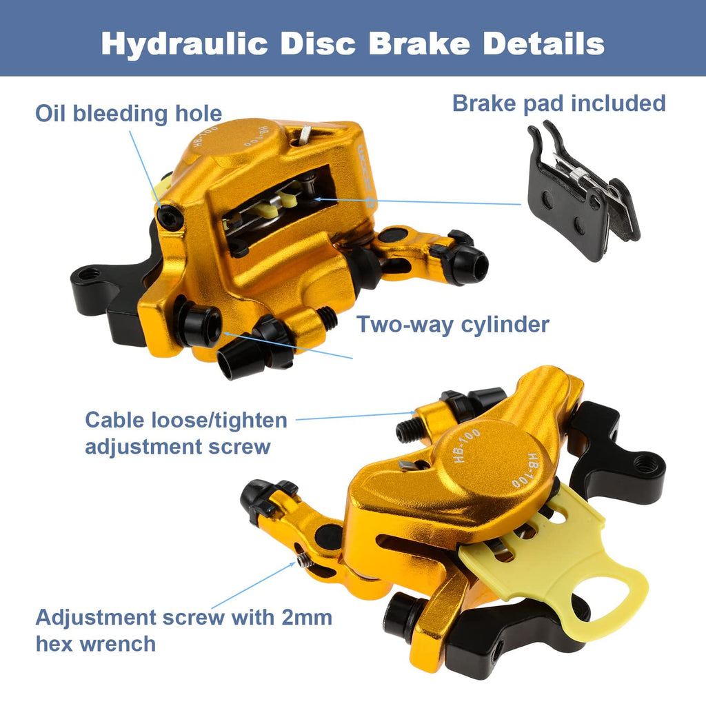 Mgoodoo MTB Hydraulic Disc Brake Set - Gold Line Pulling 160mm