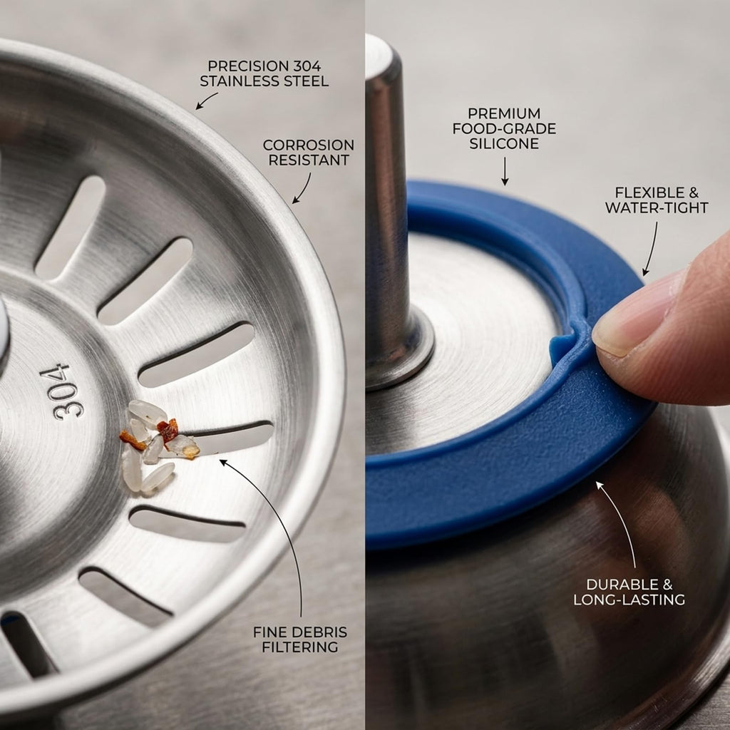 Alrens 78mm Sink Strainer Plug, 304 Stainless Steel Kitchen Sink Drain - image 3