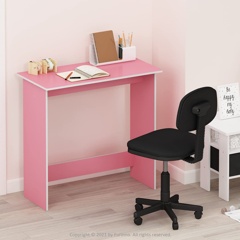 Furinno Simplistic Compact Computer Desk - Pink/White Study Table