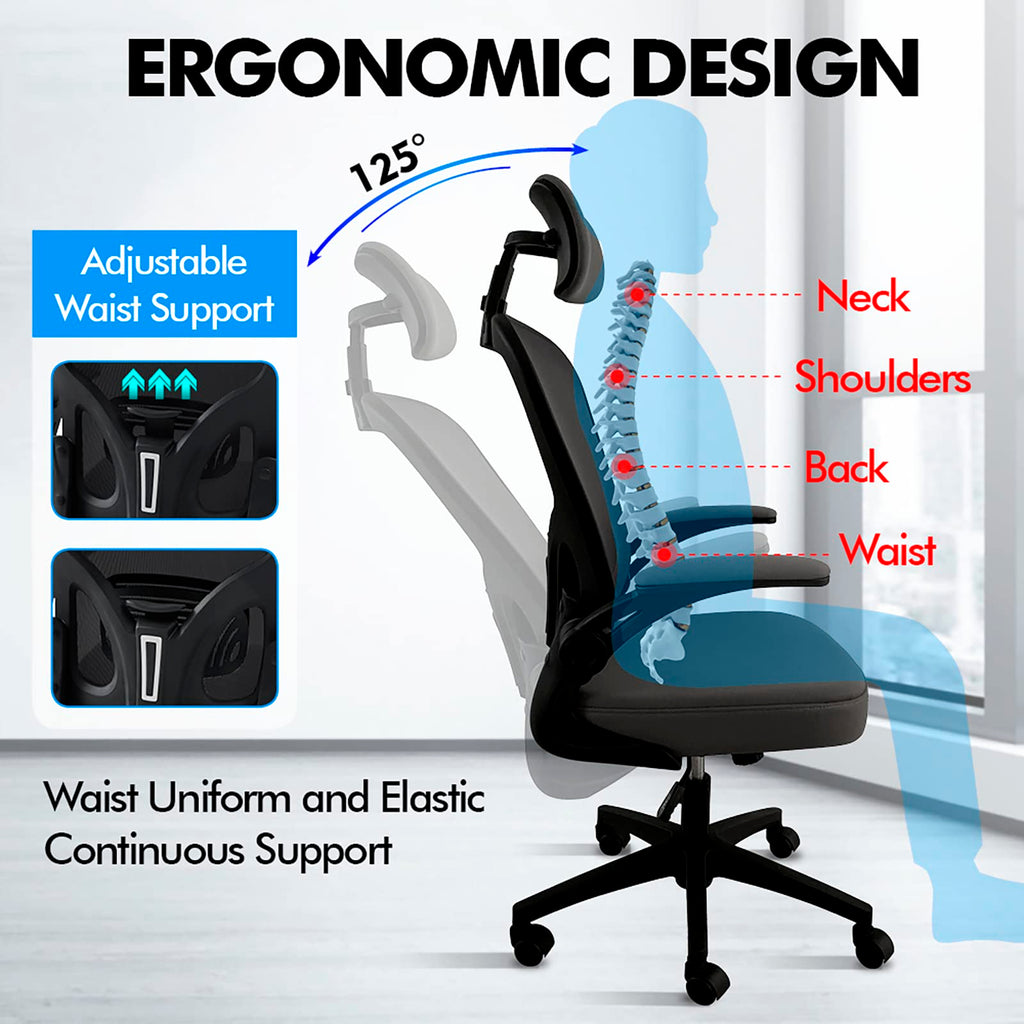 OWAY Ergonomic Mesh Office Chair - High-Back Desk Chair with Lumbar Support