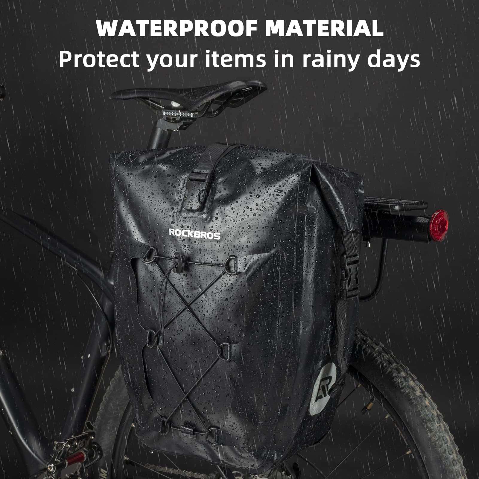 ROCKBROS Bike Pannier Bag | 25L-32L Waterproof Rear Rack Bicycle Bag