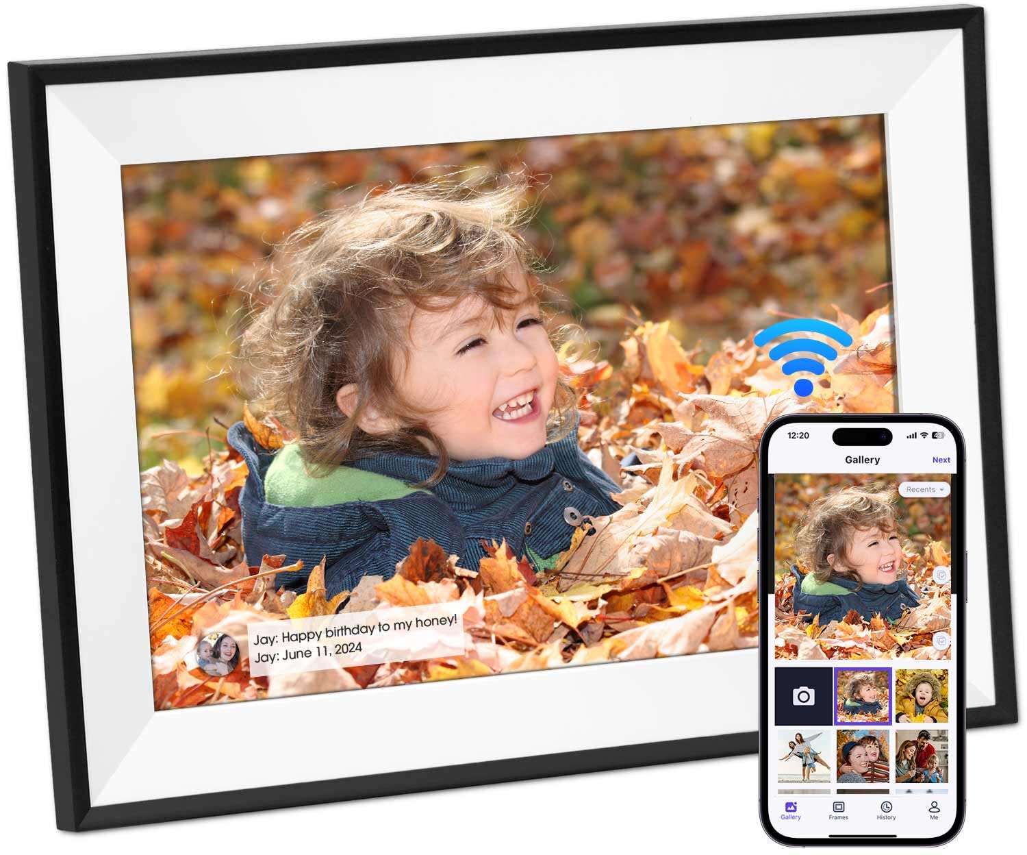 Ekasoco 10.1 Inch WiFi Digital Photo Frame | 32GB IPS Touchscreen