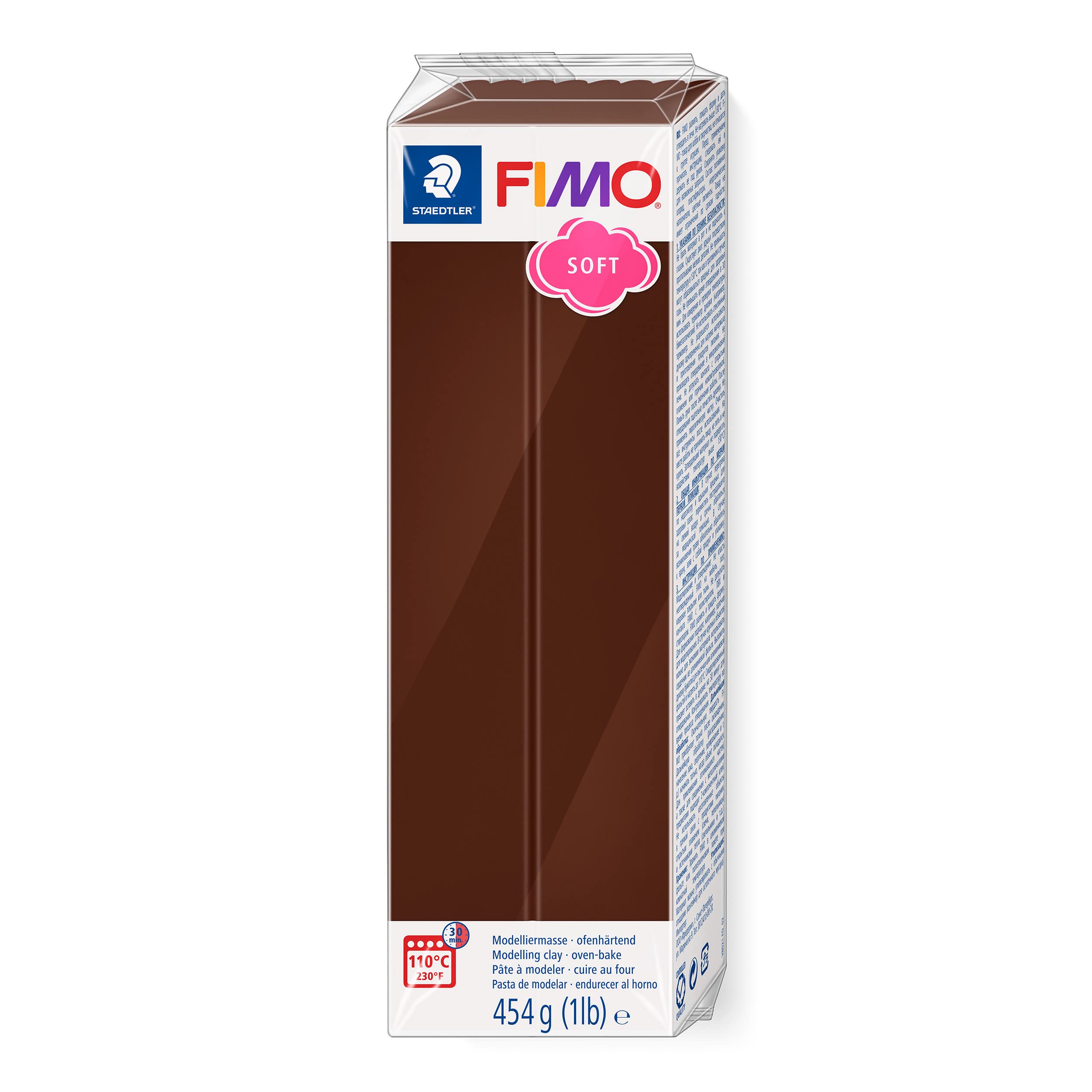 STAEDTLER FIMO Soft Polymer Modelling Clay – Chocolate, 454g Block