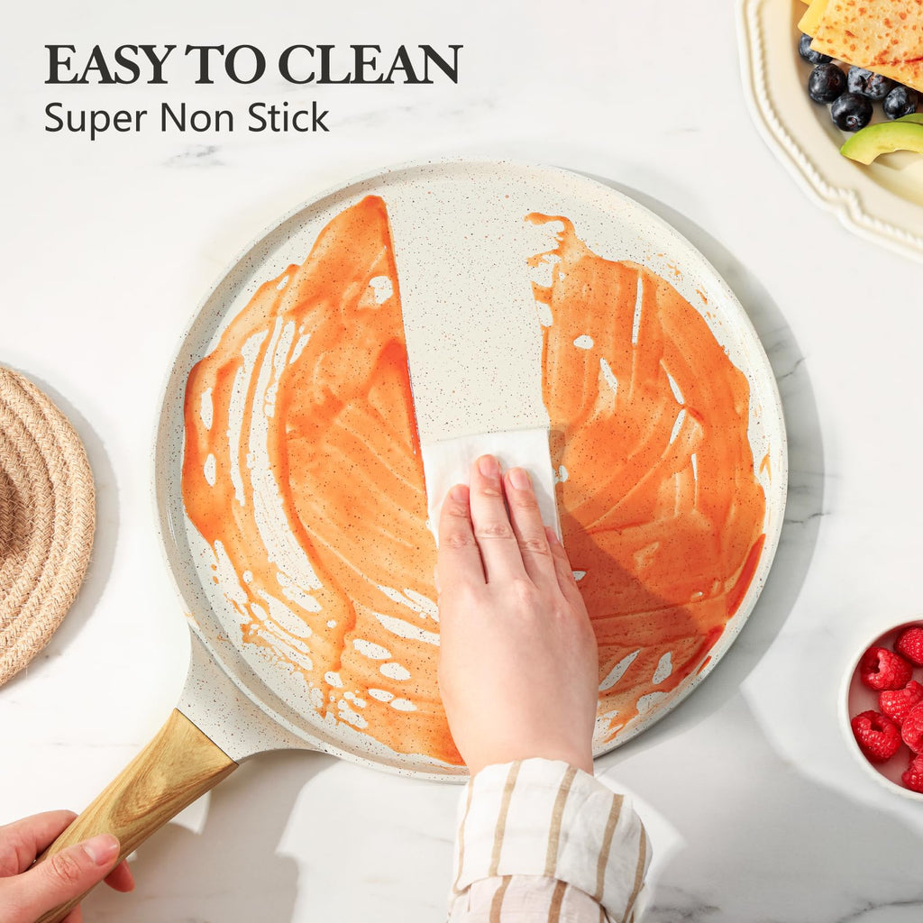 Sensarte 30cm Nonstick Ceramic Crepe Pan – Induction Dosa Tawa Griddle