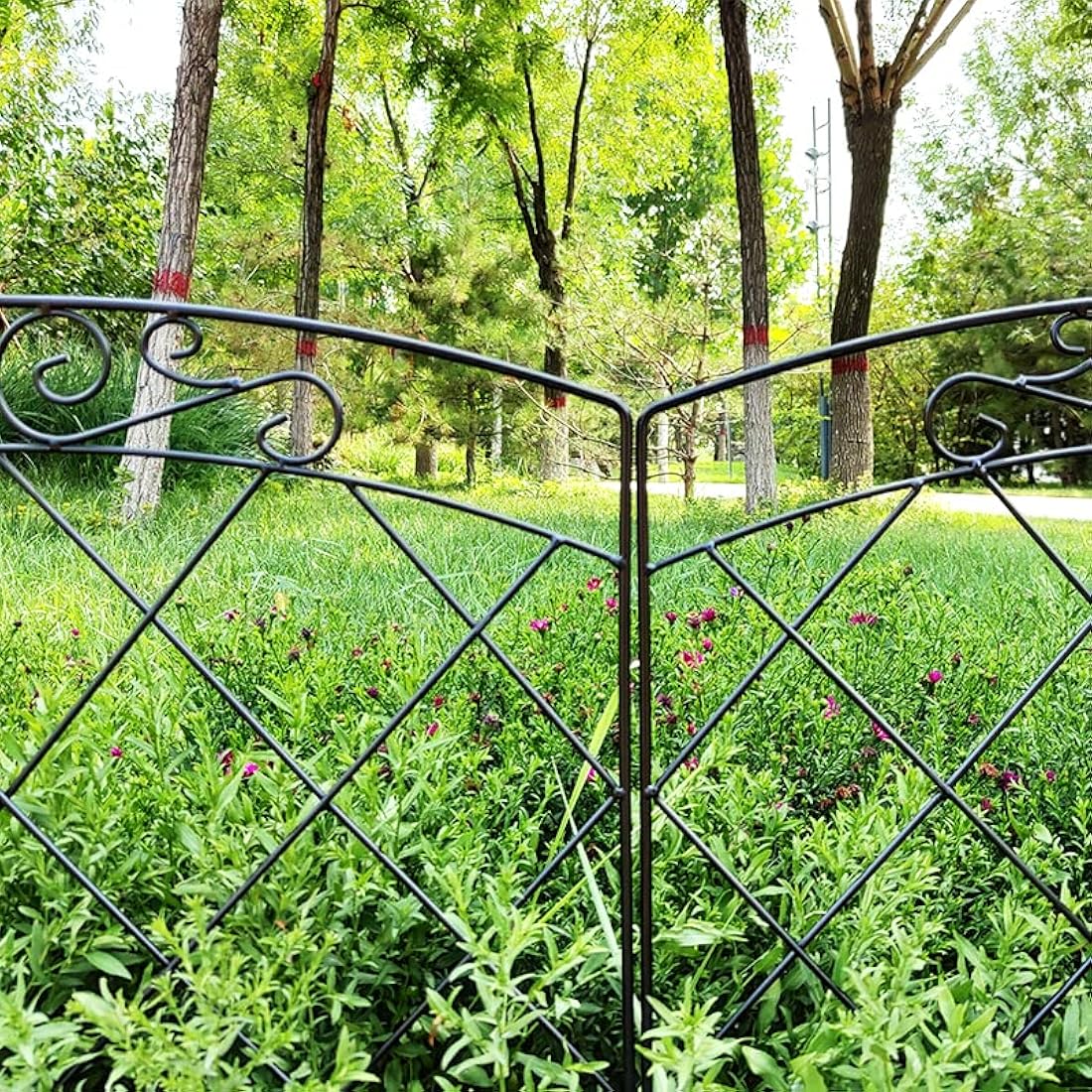 Thealyn Rustproof Metal Garden Fence – 5 Panels No-Dig Animal Barrier