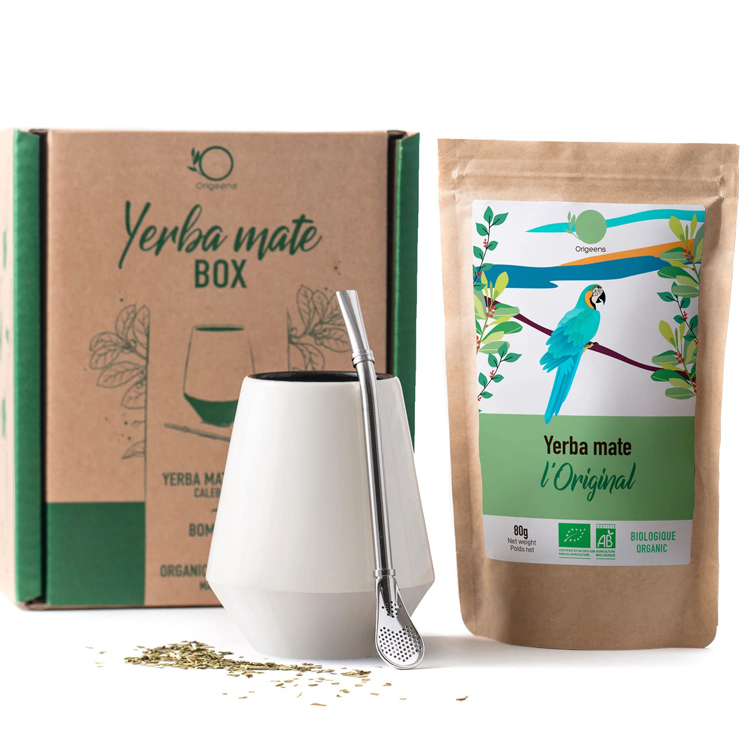 Origeens Yerba Mate Cup Set – Handcrafted Gourd with Bombilla & Organic Tea