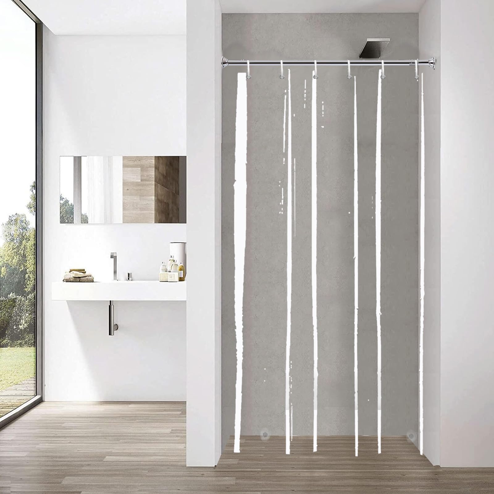 Narrow PEVA Shower Curtain Liner with Magnetic Bottom