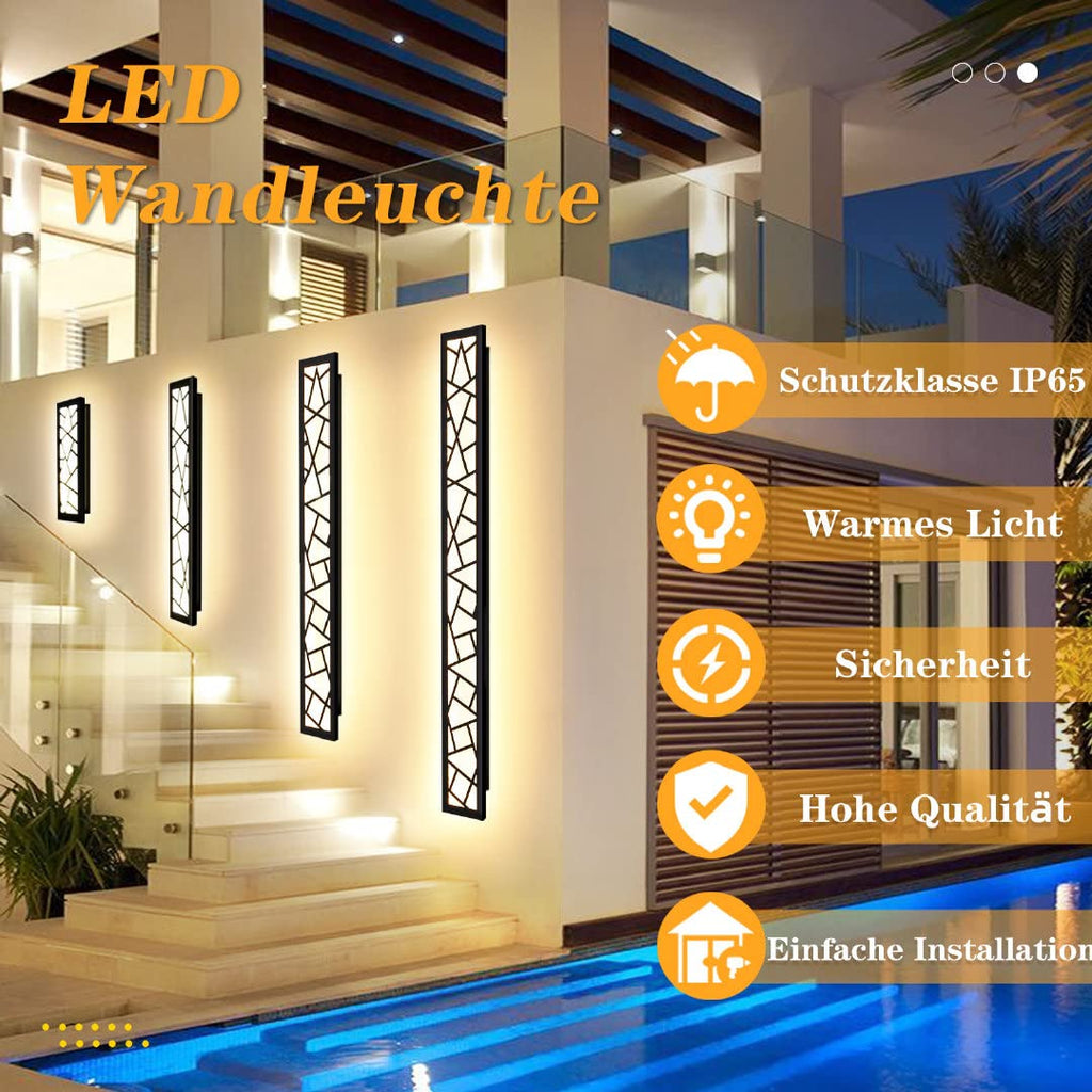 LUOLONG IP67 Waterproof LED Long Wall Light | Anthracite Aluminum 80CM