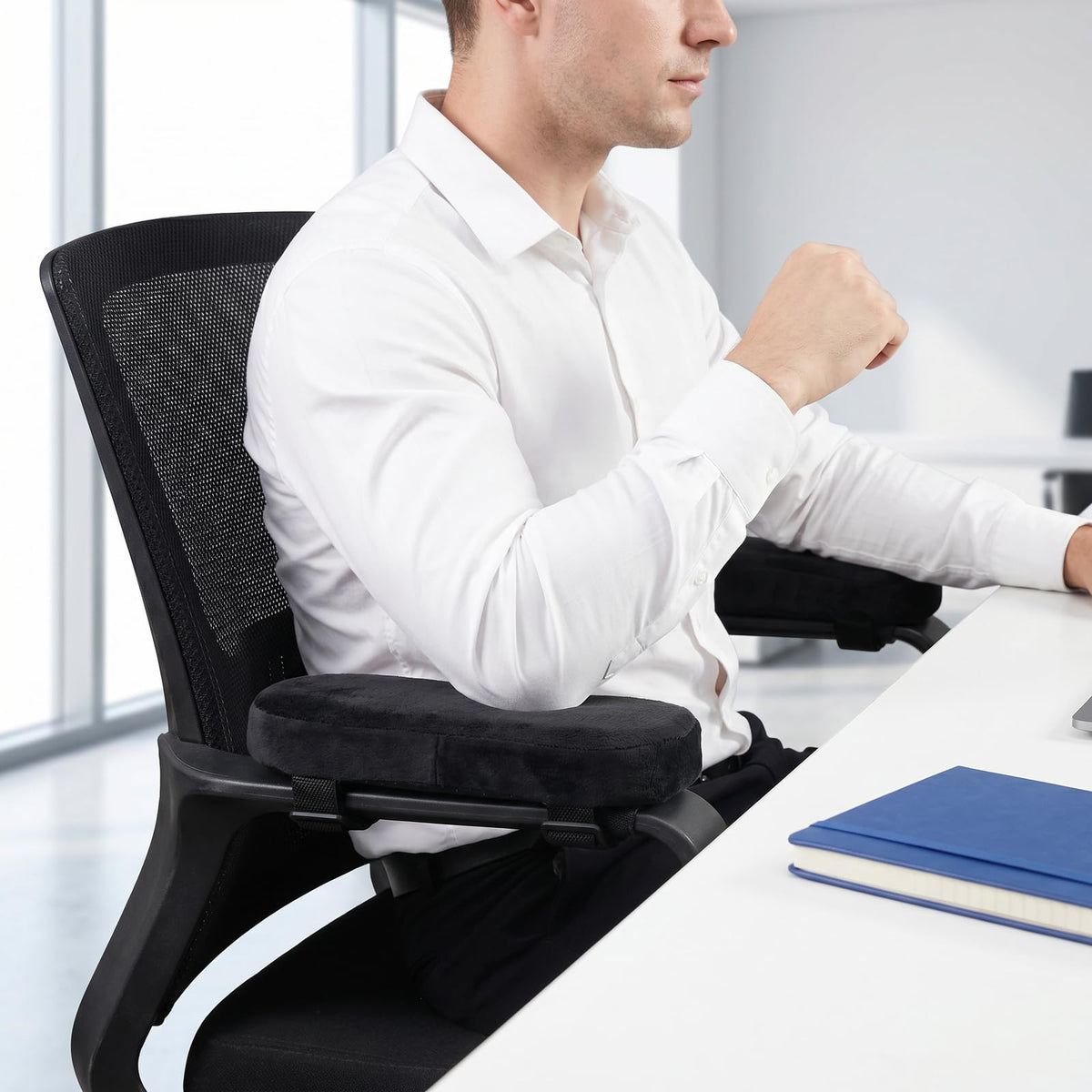 2 Pack Ergonomic Office Chair Armrest Pads, Memory Foam Arm Covers - image 4
