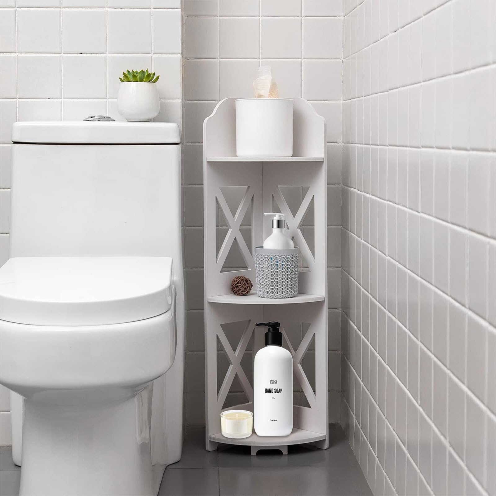 CIGAA 3-Tier Corner Shelf Stand | Waterproof Bathroom Storage Organizer