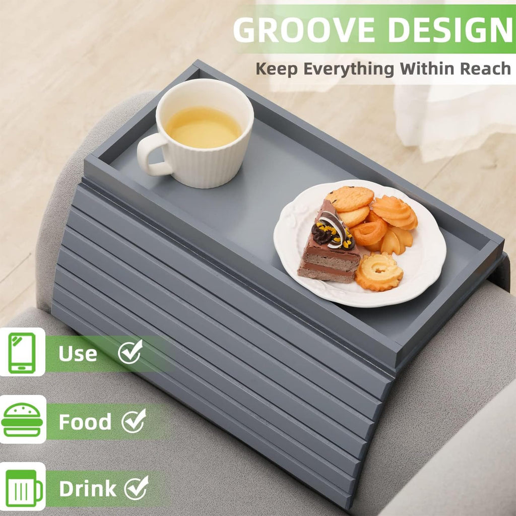 SHILIPAIJC Sofa Arm Tray, Armchair Tray Sofa Arm Table with Cup Mats - image 4