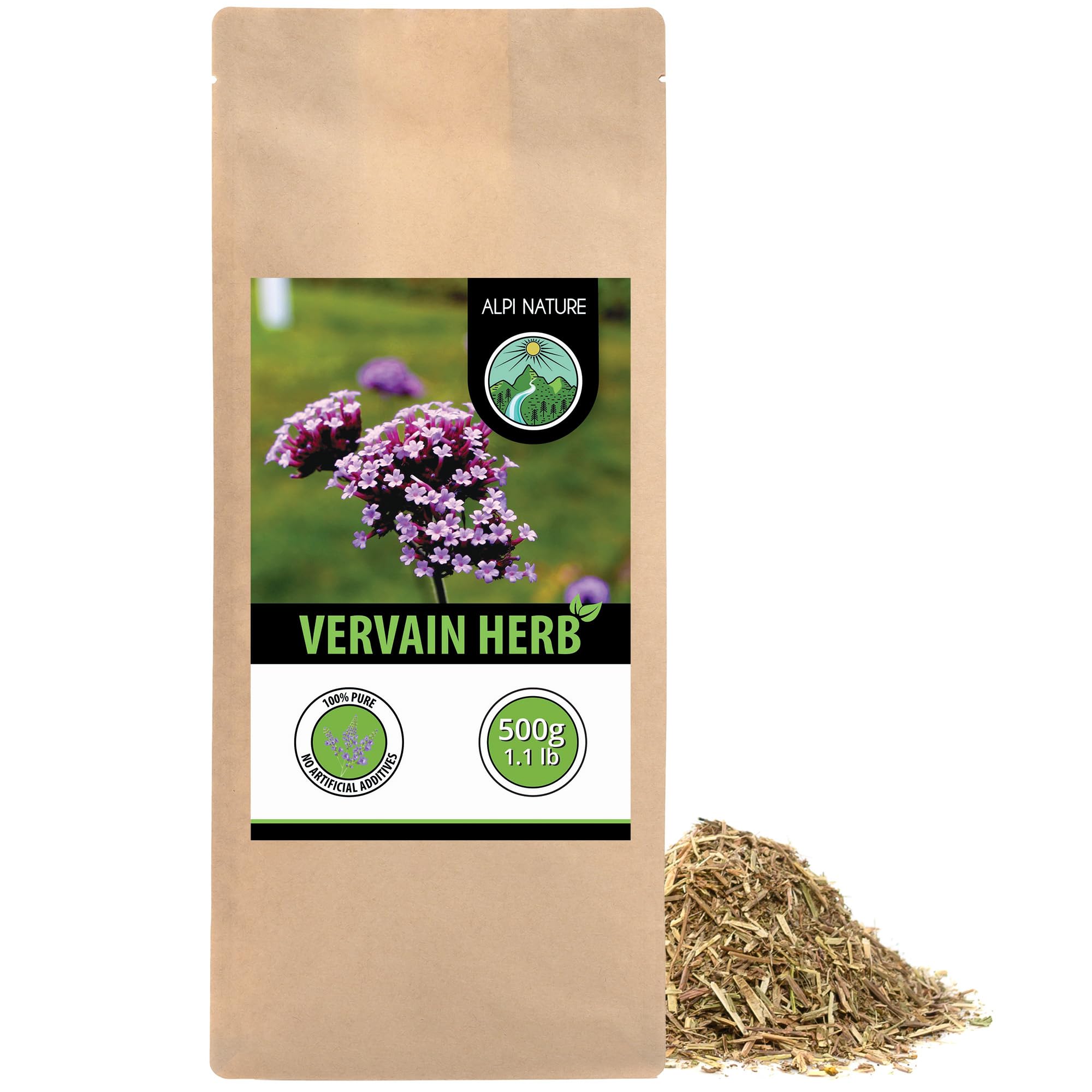 Alpi Nature Verbena Tea – 500g Dried and Cut Vervain Loose Leaf Herb