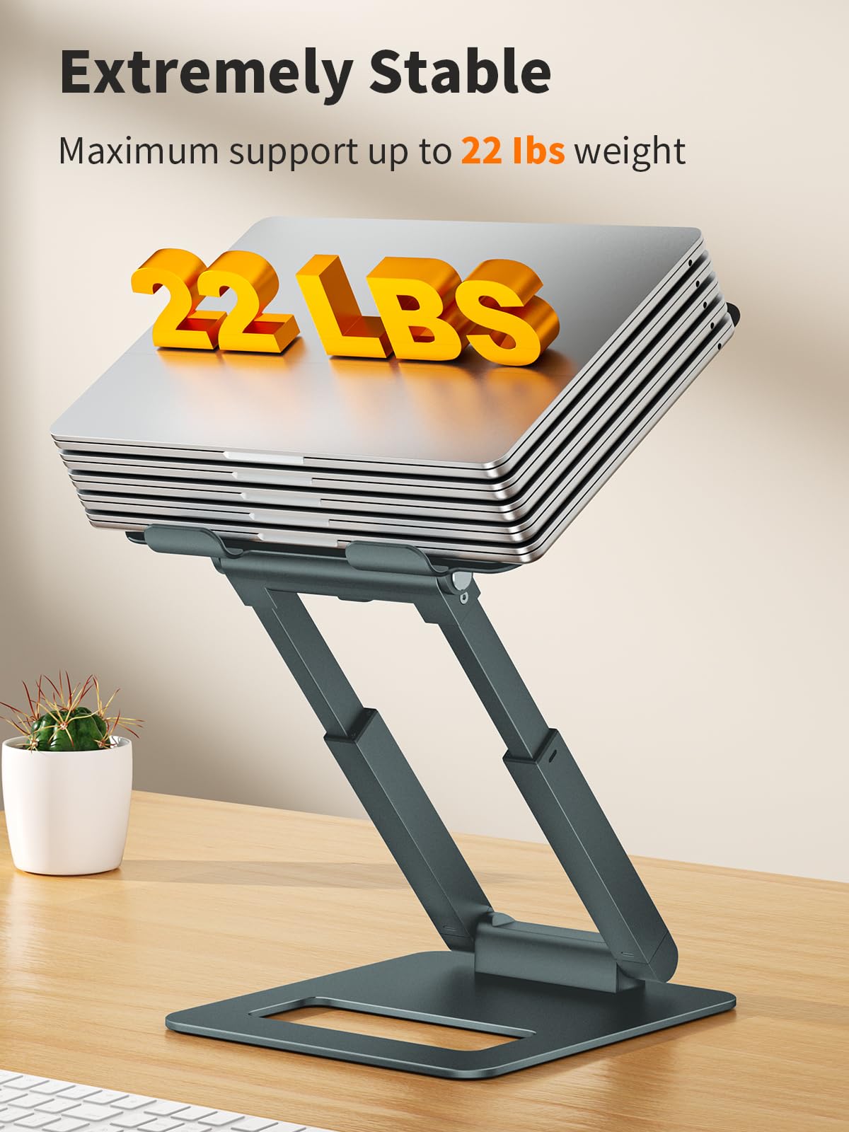 Ergonomic Laptop Stand – Adjustable Aluminum Sit Stand Riser