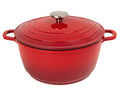 Nuovva Non-Stick Aluminium Dutch Oven – 4L Red Casserole Pot with Lid