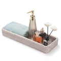 Jolof Store Handwoven Rattan Bathroom Vanity Tray – Whitewash, 16.3 Inch