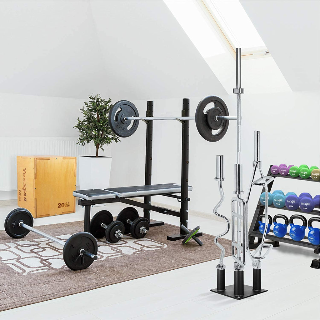 Yes4All Vertical Barbell Storage Rack - 5 Slot Steel Gym Organizer