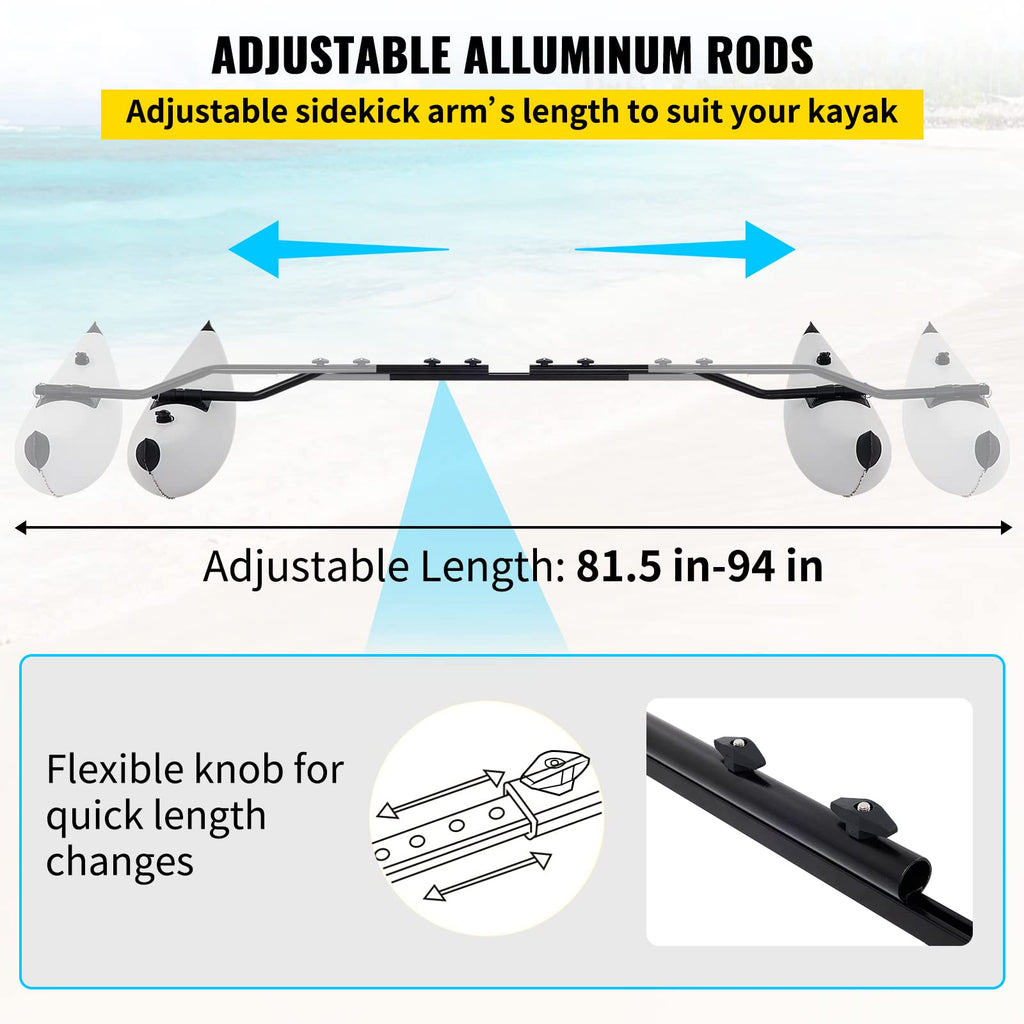 VEVOR Kayak Outrigger Stabilizer | 2 PCS Inflatable PVC Float System