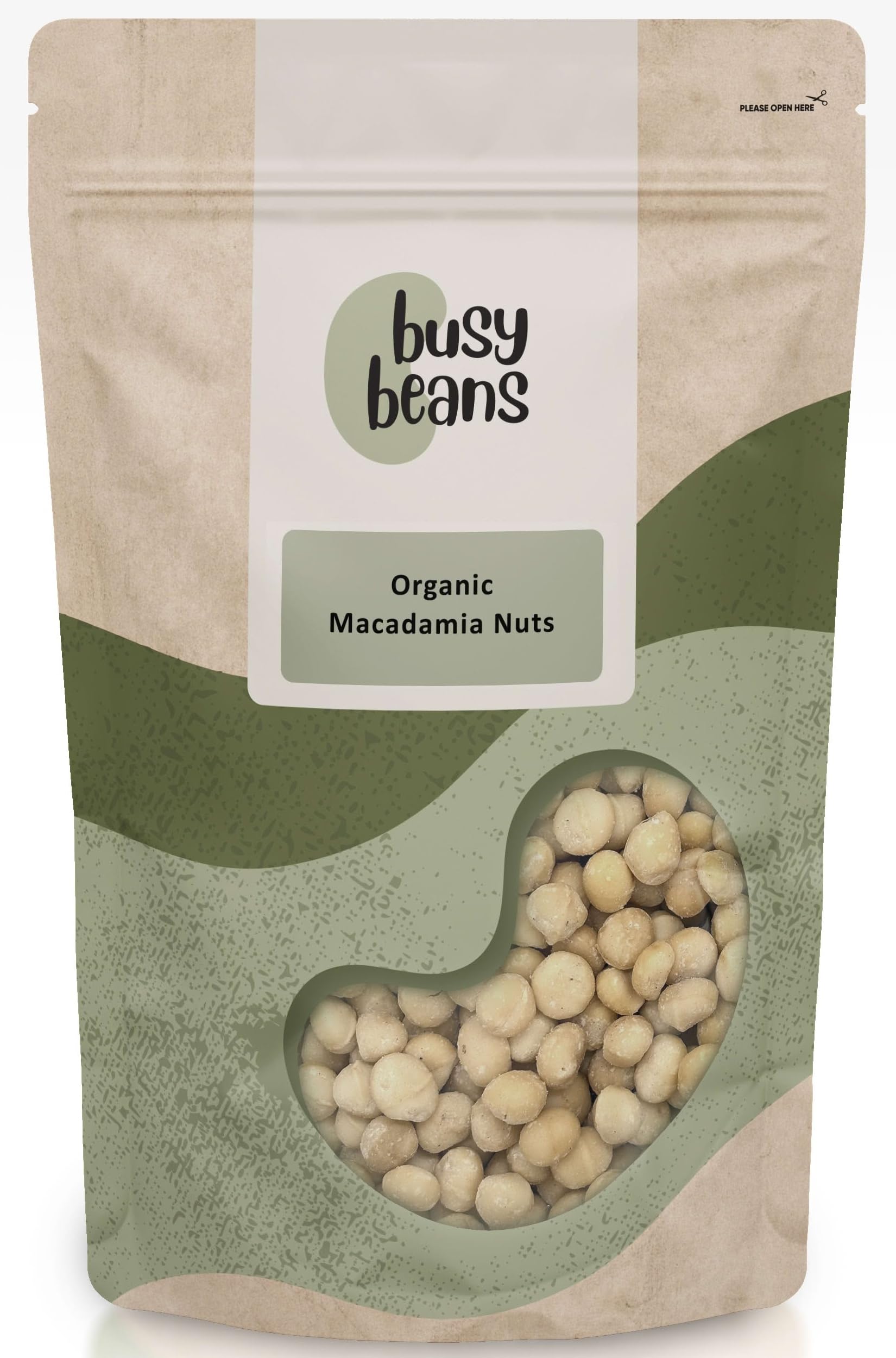 Busy Beans Organic Macadamia Nuts – Raw Keto Friendly Snacks, 500g