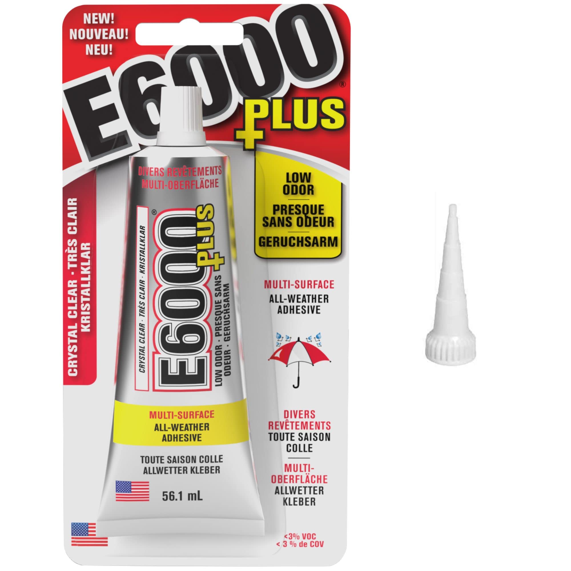E6000 Plus Clear Craft Glue - Waterproof Multi-Surface Adhesive (56.1ml)