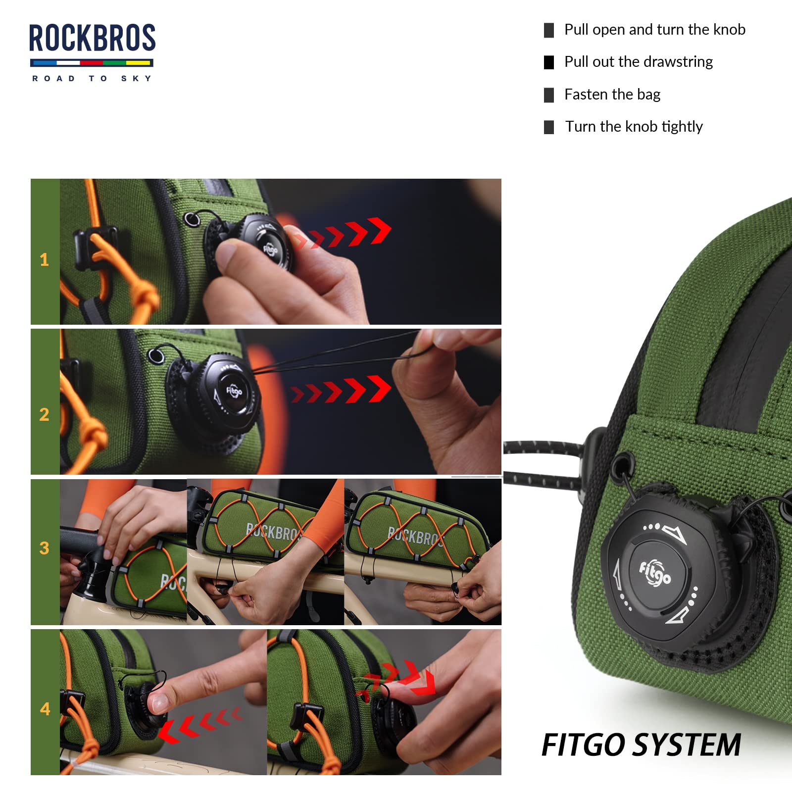 ROCKBROS Waterproof Bicycle Top Tube Frame Bag – 0.7L MTB & Road Bike
