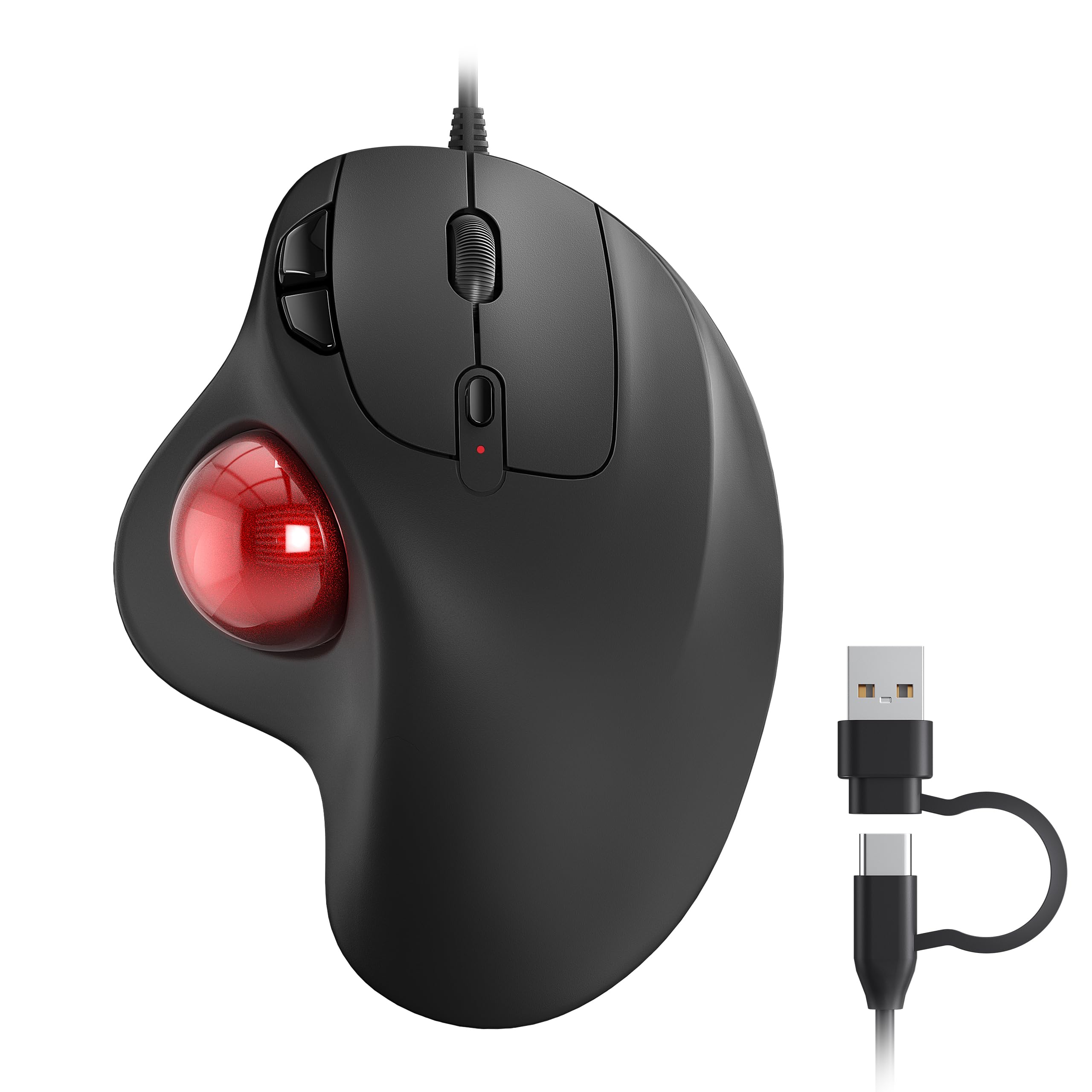 Nulea M509 Wired Trackball Mouse – Ergonomic USB-A & USB-C Design