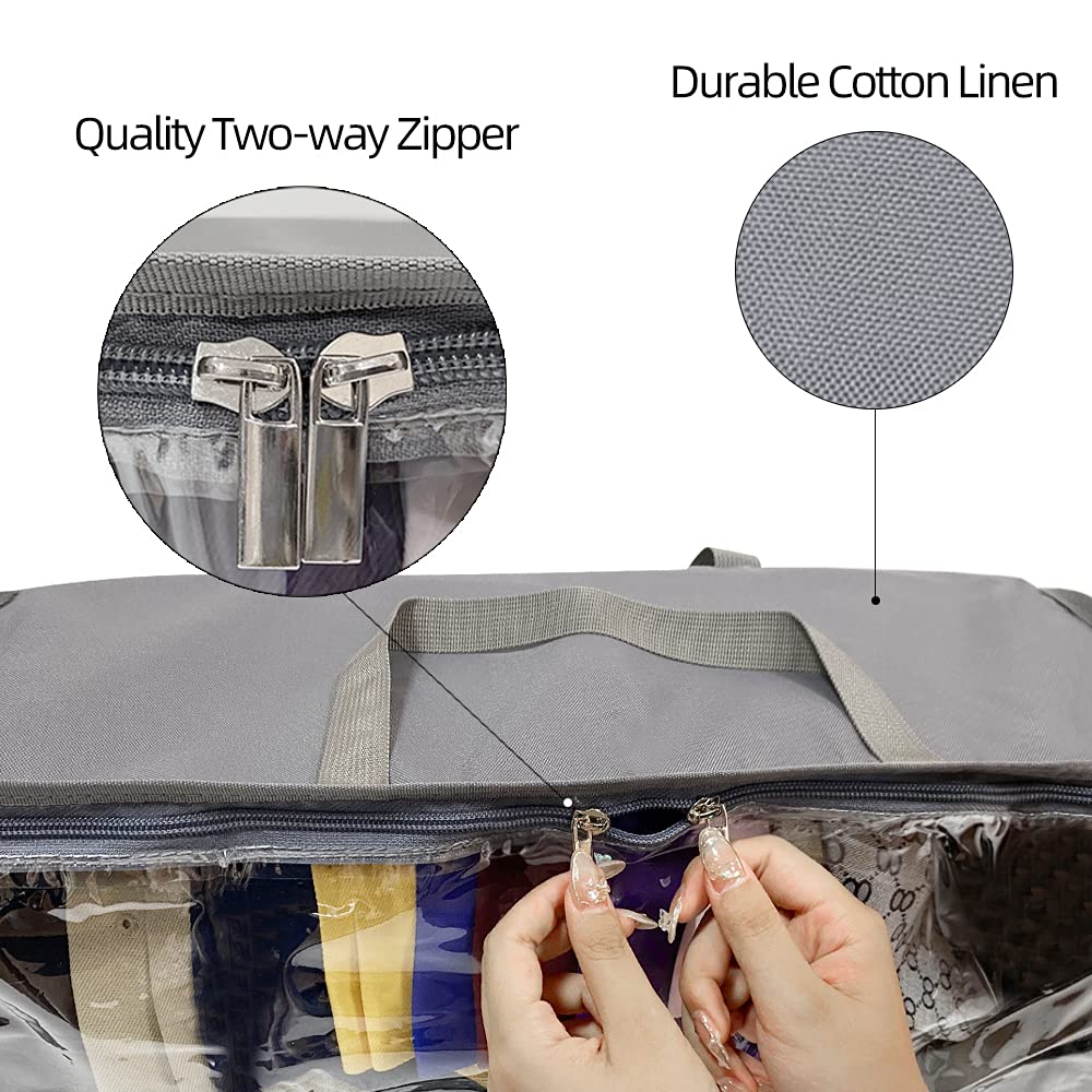 Hat Organizer for Closet, 8.6" Width Widened Design, Large Hat Box, Baseball Cap Storage Bag with Carrying Handles & Lid - image 2