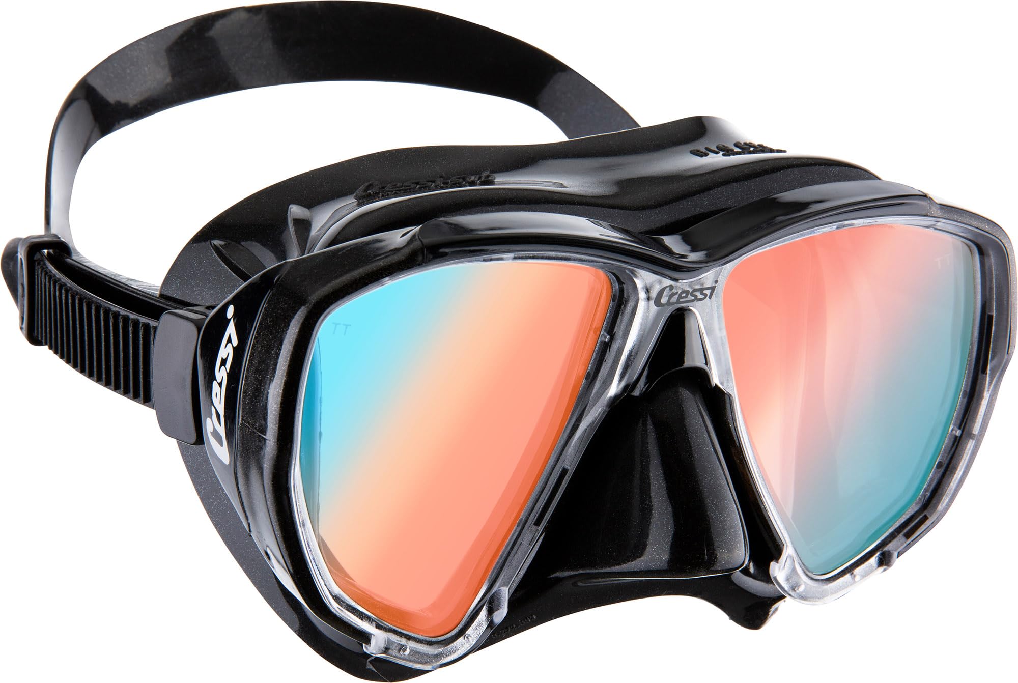 Cressi Big Eyes Diving Mask – UV Blue/Orange Lenses, Black Silicone