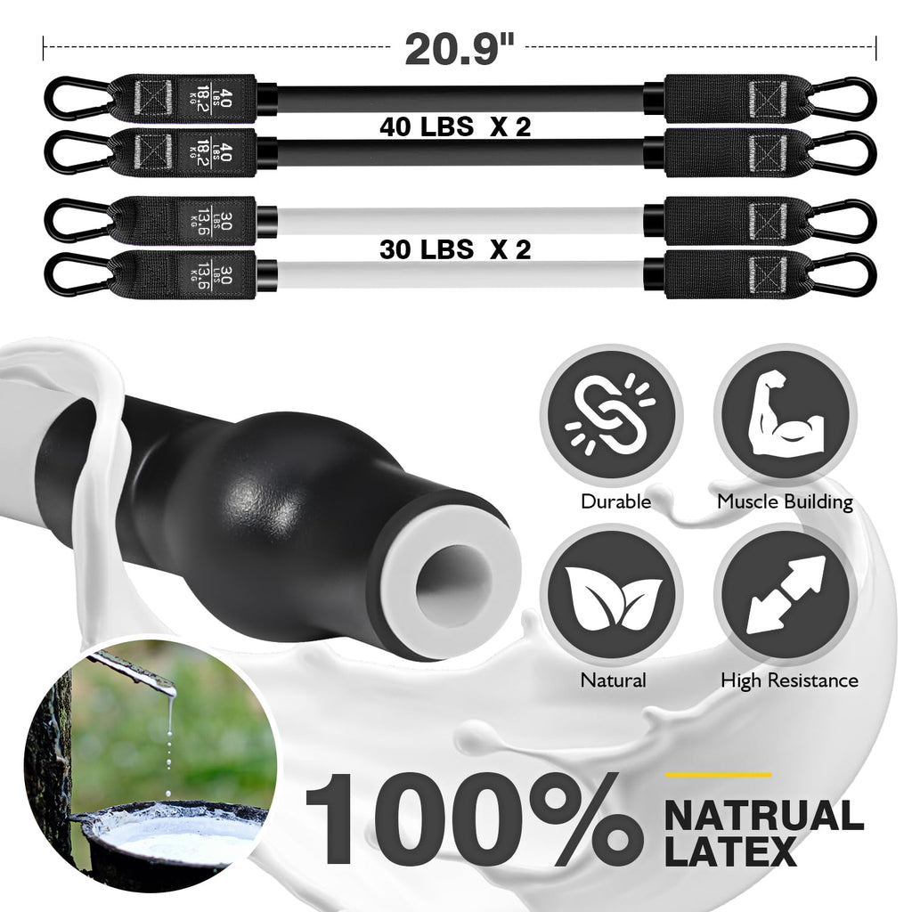 Pilates Bar Kit | Adjustable Resistance Bands Home Gym Set