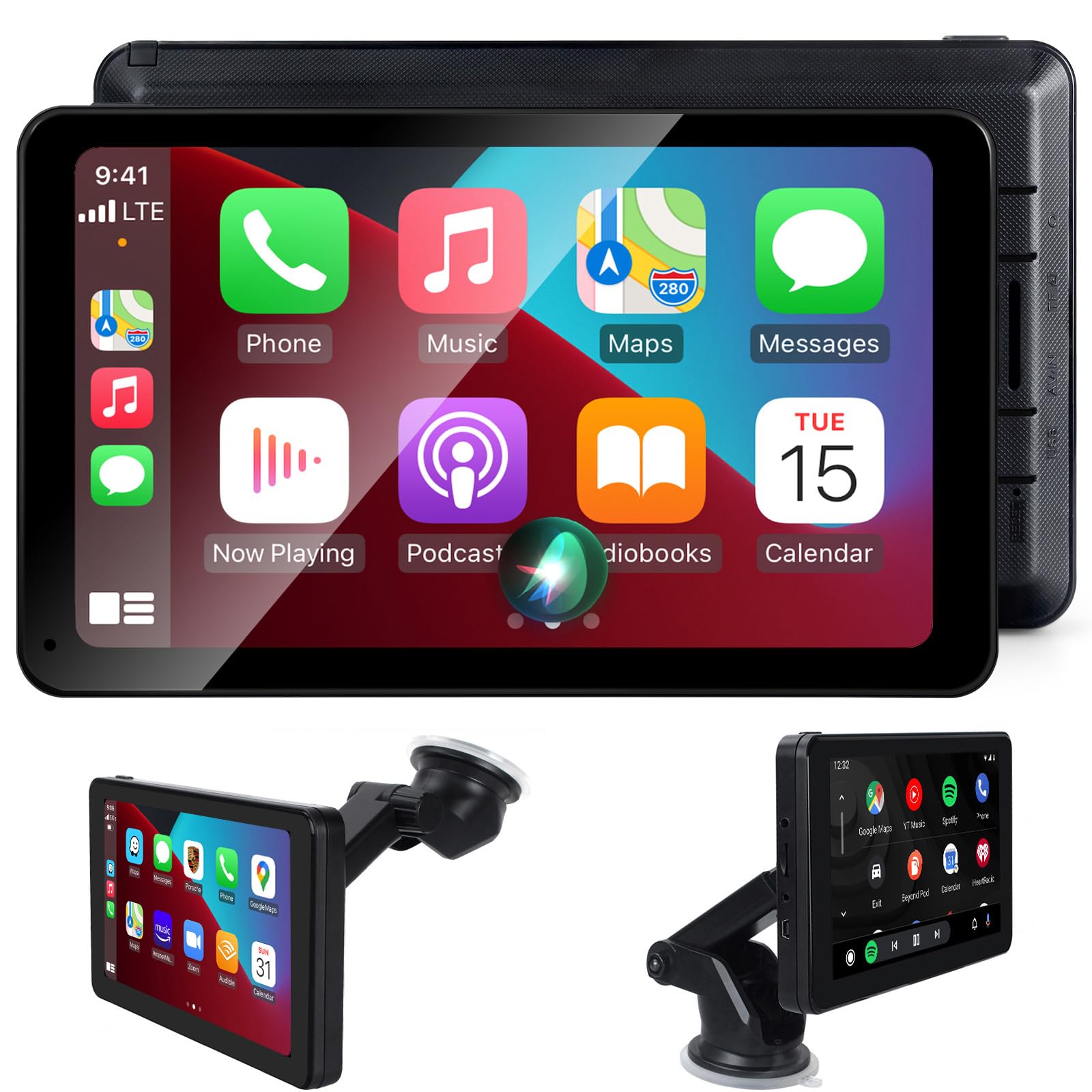 7" Wireless Apple CarPlay & Android Auto Portable Screen