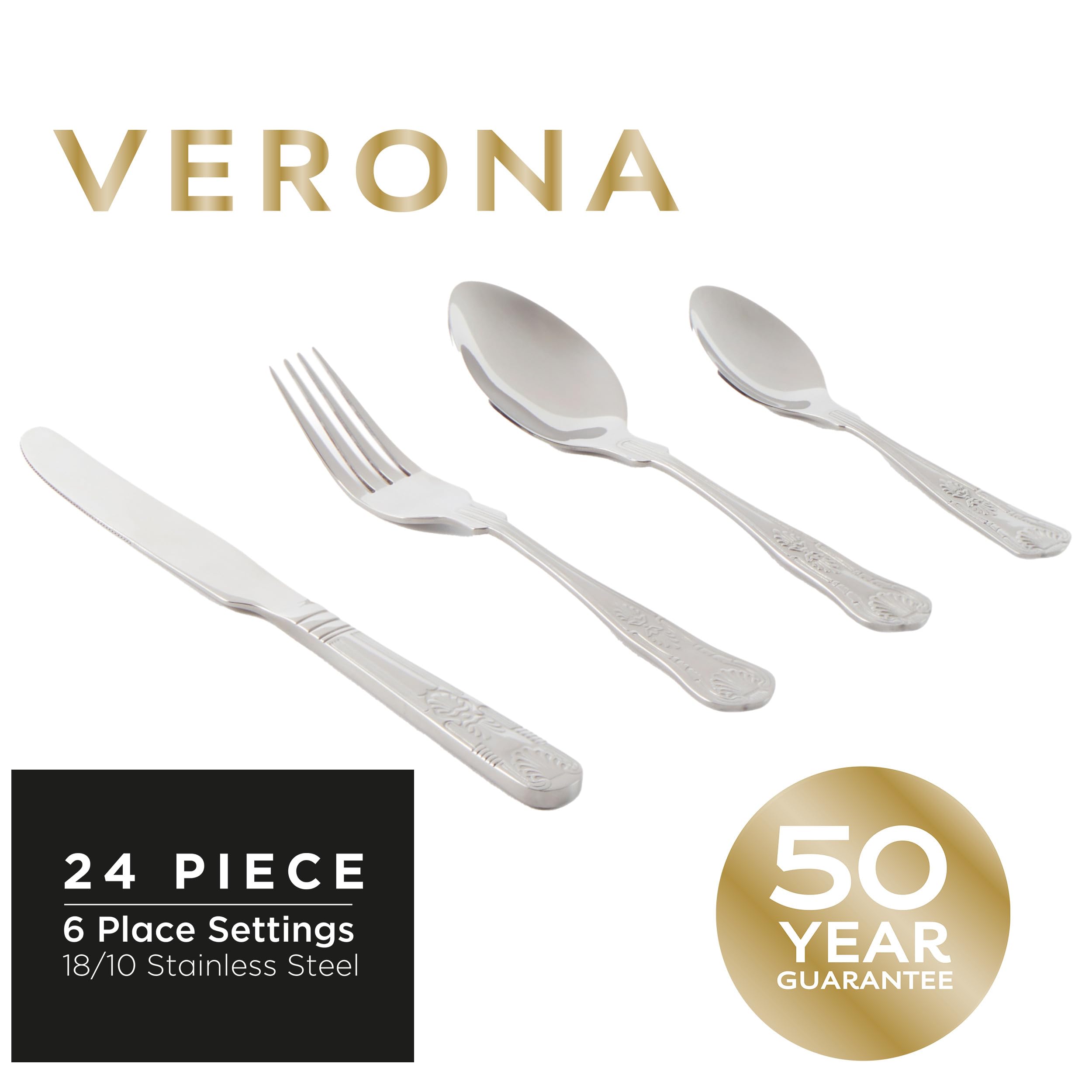 Russell Hobbs Verona 72-Piece Cutlery Set | 18/10 Stainless Steel