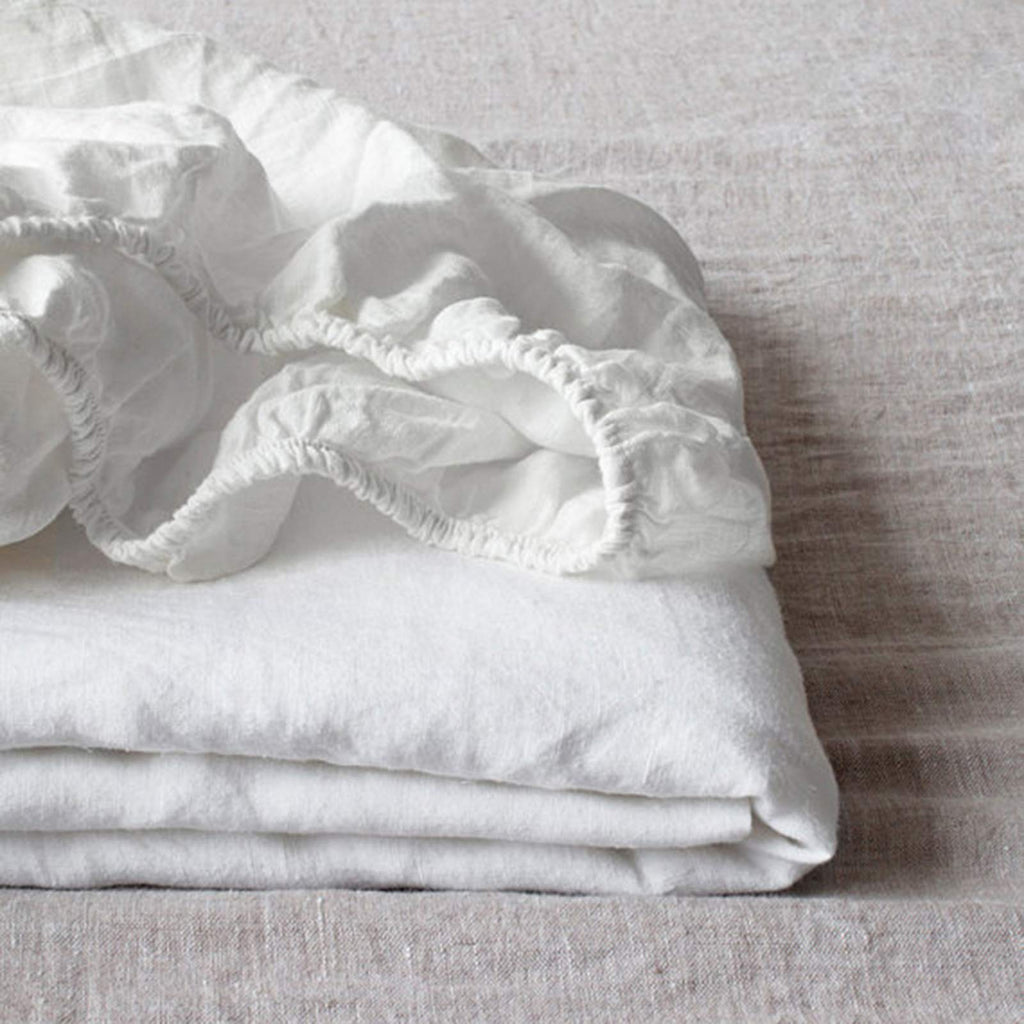 Simple&Opulence 100% Pure Linen Fitted Sheet | 35cm Deep Pocket - King