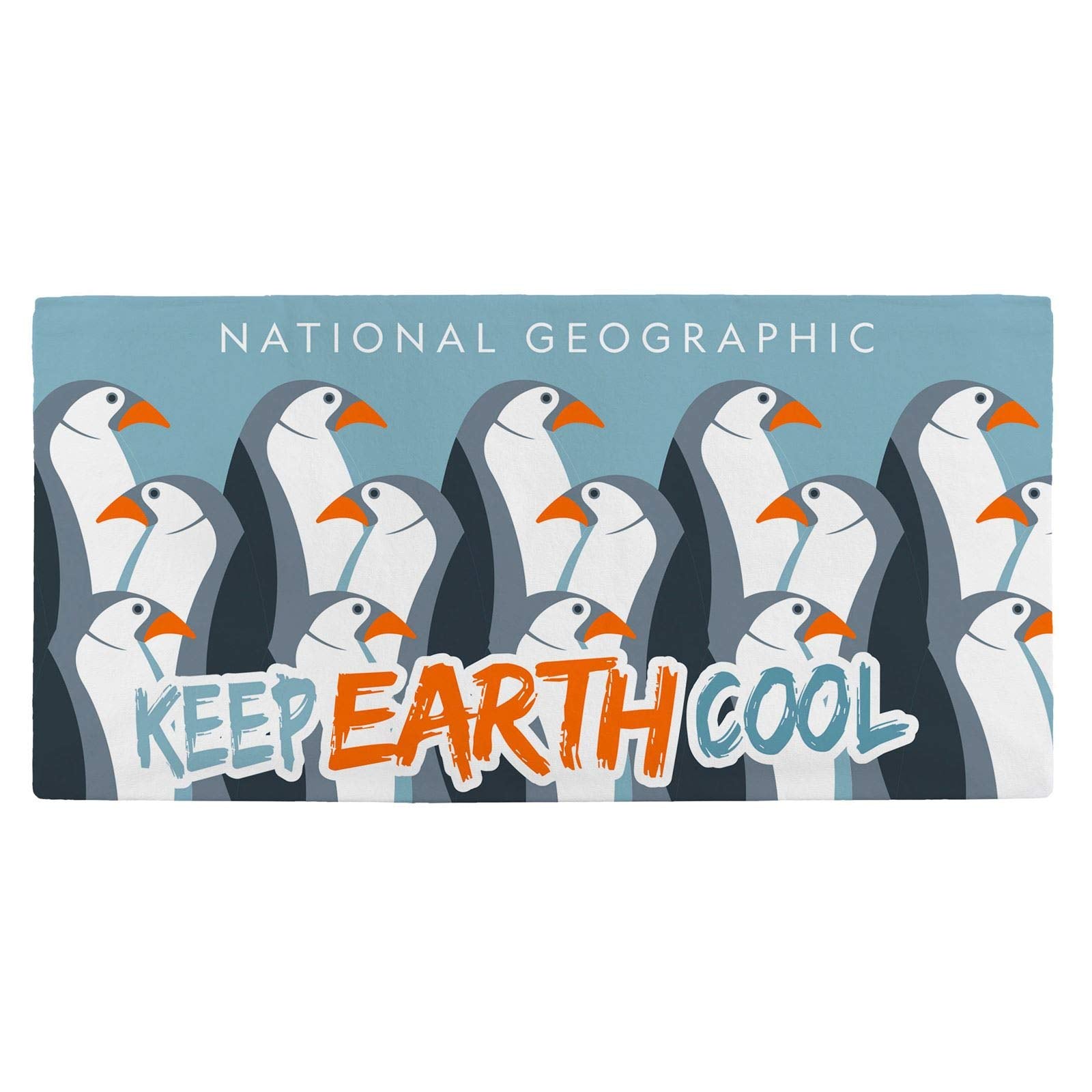 National Geographic Penguin Beach Towel | Kids Animal Print Cotton