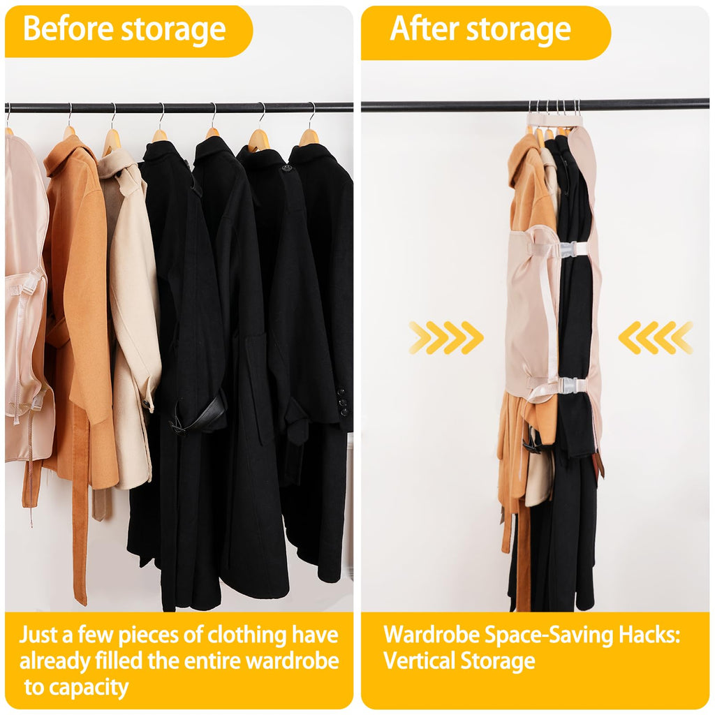 3 PCs Jacket Garment Bag with Self Compression Strap Pink Closet Organiser Space Saver - image 2