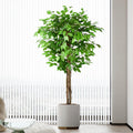 Keeplush 5ft Artificial Ficus Tree | Lifelike Faux Plant with Wood Trunks