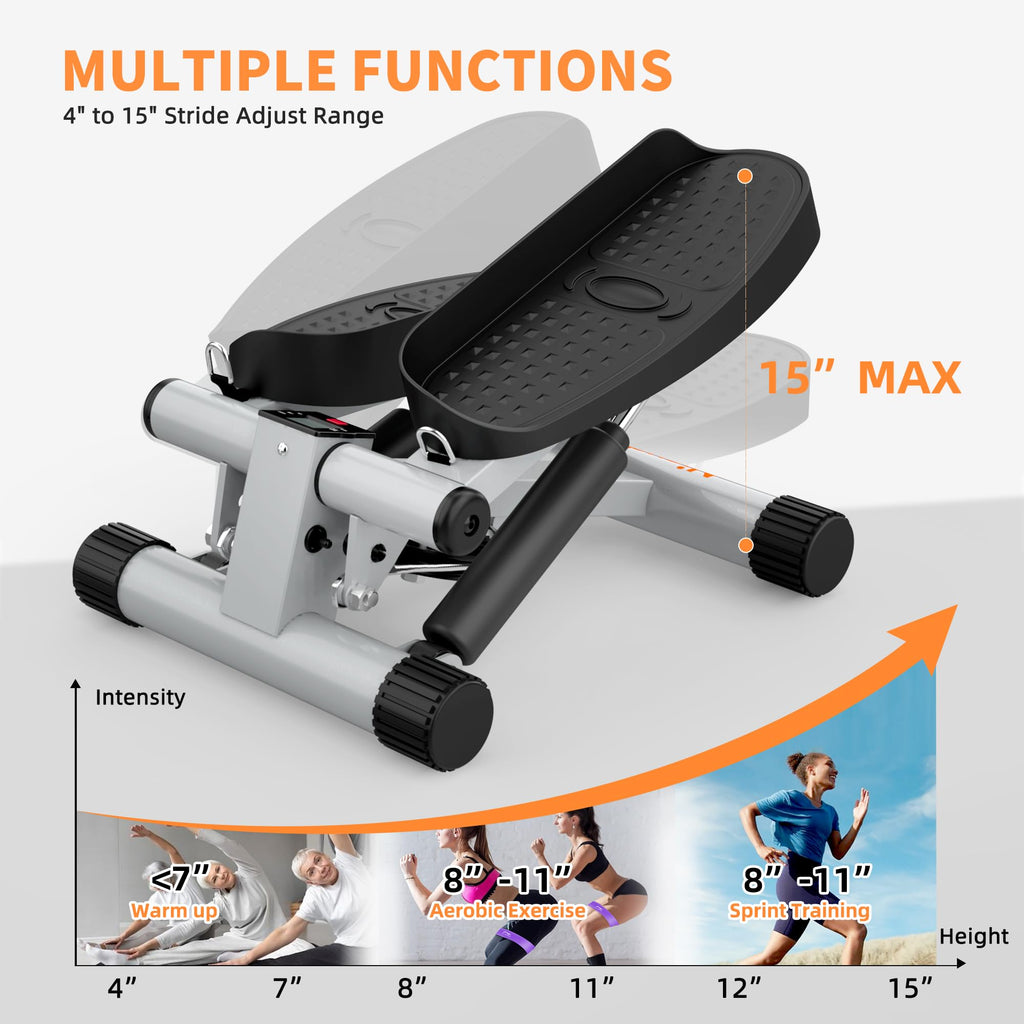 Niceday Mini Stepper with Resistance Bands – Home Exercise Step Machine