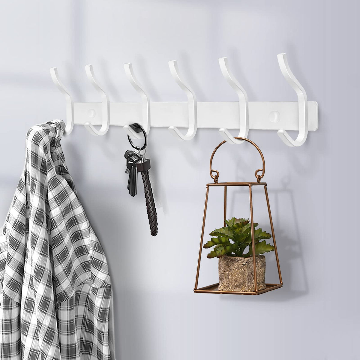 MEIJO Coat Hooks Wall Mounted, Coat Rack Wall Mounted Stainless Steel with 8 Hooks Heavy Duty Coat Hooks for Door, Bedroom, Bathroom, Kitchen - image 3