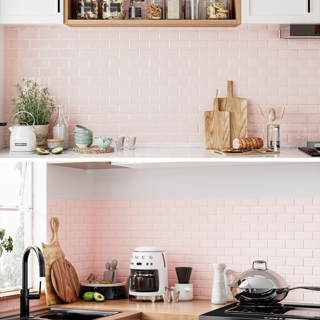 Yoillione Thick Peel and Stick Subway Tiles | 3D Kitchen Backsplash