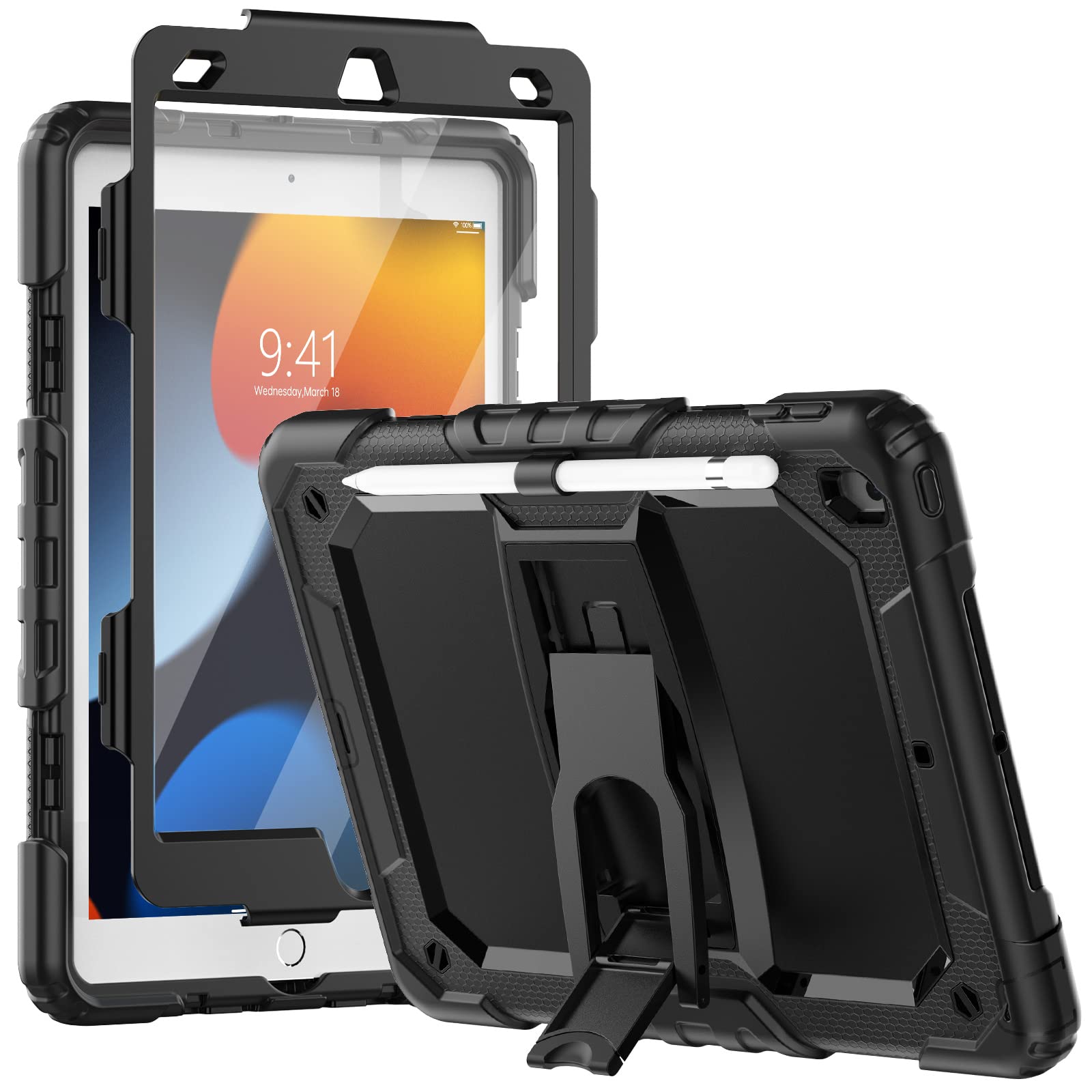 SEYMCY iPad 10.2 Case – Shockproof Full-Body Cover with Stand