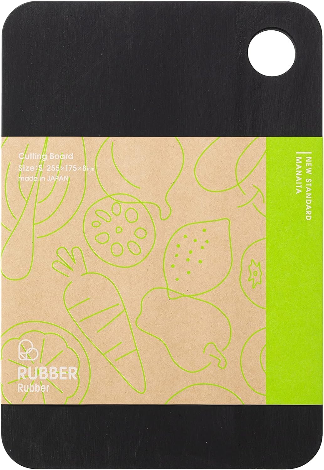 Rubber Rubber Synthetic Cutting Board – Matte Black S – Made in Japan