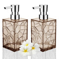 HIYAA 2-Pack Acrylic Soap Dispenser Set - 12oz Amber Refillable Bottles