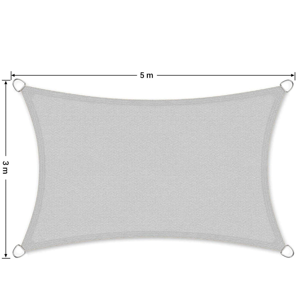 SONGMICS 3 x 5 m Sun Shade Sail – Breathable HDPE Rectangular Awning