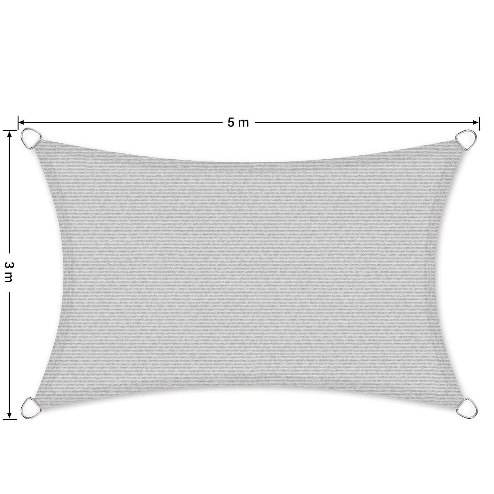 SONGMICS 3 x 5 m Sun Shade Sail – Breathable HDPE Rectangular Awning
