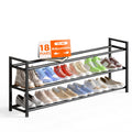 Bumusty 3 Tier Long Expandable Shoe Rack, Black - image 1