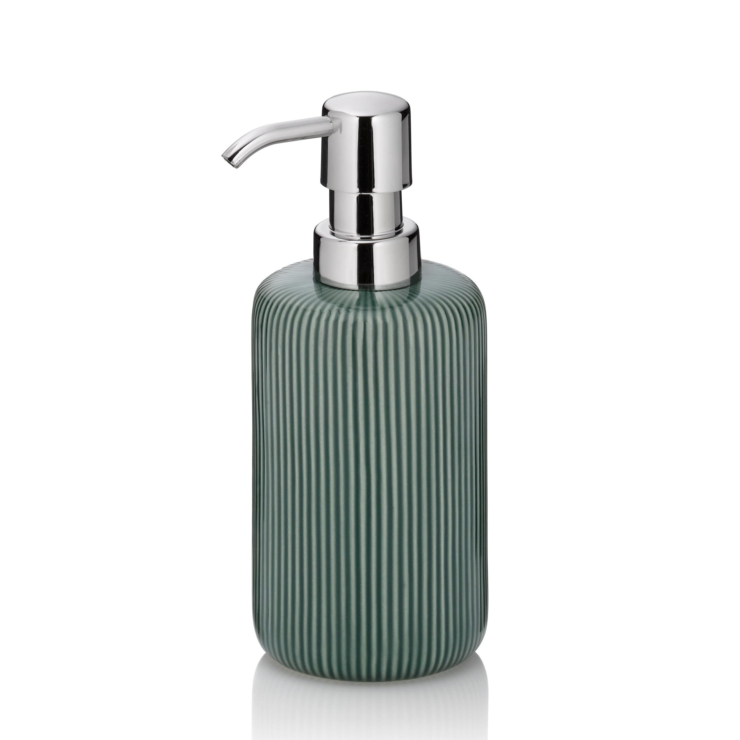 Kela AVA Soap Dispenser – 350ml Green Ceramic Refillable Pump Bottle