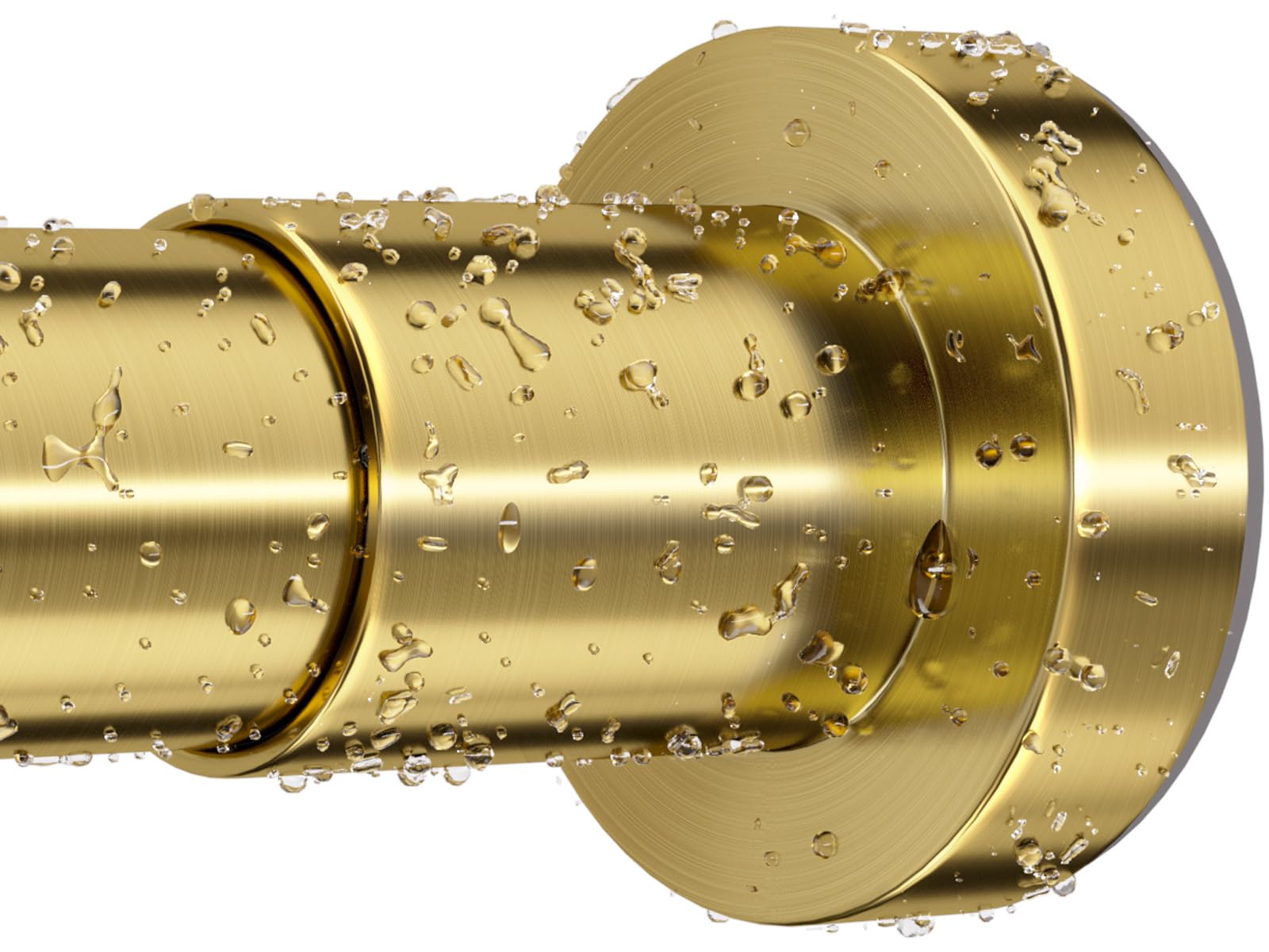 ZYRW Gold Shower Curtain Rod | 36-84" Adjustable Tension Stainless Steel